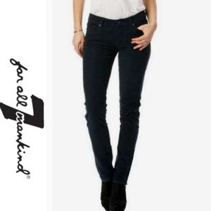 7 For All Mankind Gwenevere Navy Blue Skinny Cords